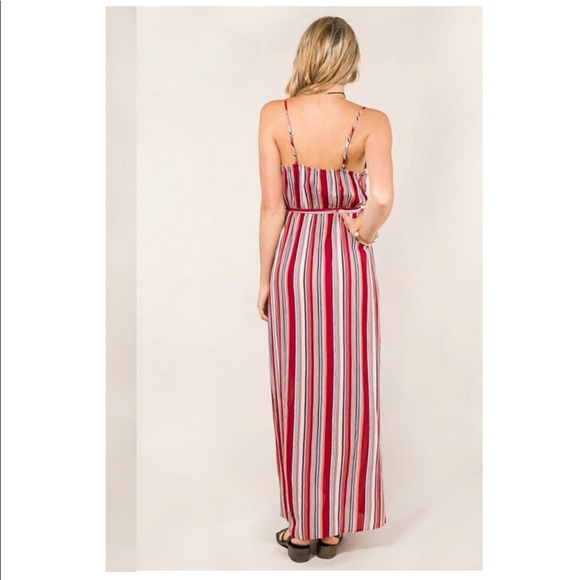 %50 SALE!!!!! Striped maxi wrap dress - Picture 4 of 6